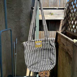 Black Frontier Stripe Mini Zip Tote